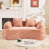 Two-Person Chenille Curved Sofa with Armrests, 2 Pillows, and Small-Space Friendly Design - 2 of 4