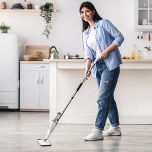 pray Mop for Floor Cleaning, 49.21" Extended Handle with 360¡ã Rotating Mop Head, 12oz Leak-Proof Water Bottle & 3 Reusable Microfiber Pads - 1 of 4