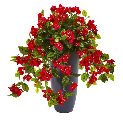 26" Bougainvillea Artificial Plant in Planter - Nearly Natural