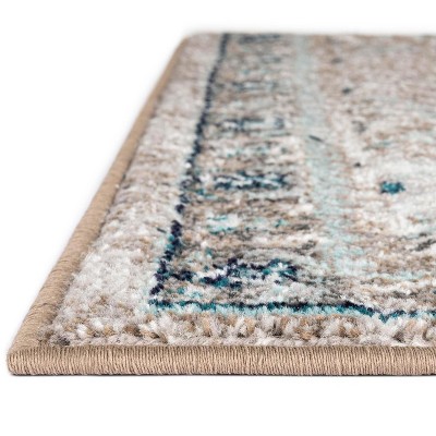 Gray and Beige Synthetic Medallion 8' x 10' Area Rug