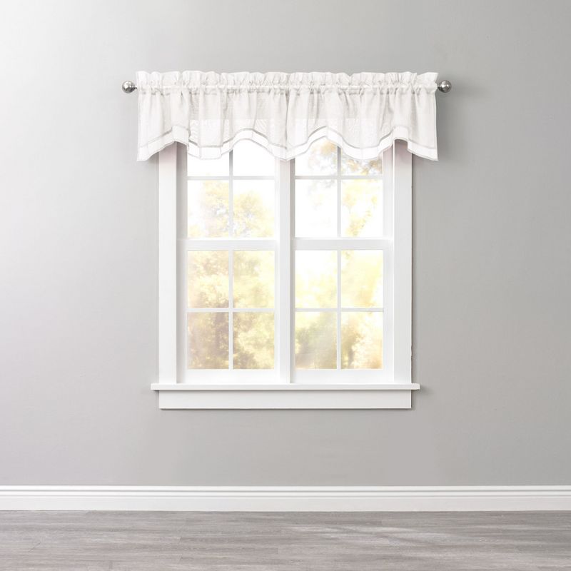BrylaneHome  Sheer Voile Layered Valance Window Curtain, 1 of 2