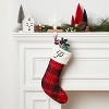 20" Plaid Monogram Christmas Holiday Stocking with Faux Fur Cuff Red/Green/White - Wondershop™ - 2 of 3