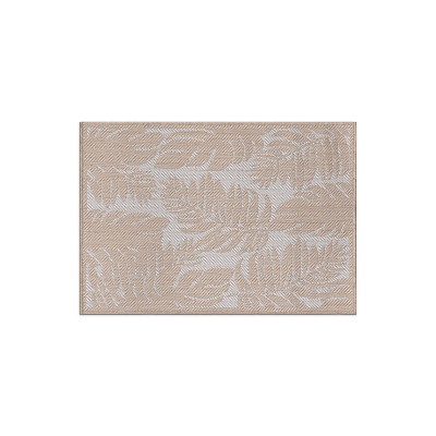 World Rug Gallery Floral Leaves Textured Flat Weave Indoor/Outdoor Area Rug