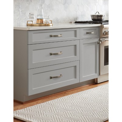 Gunmetal Rectangular Transitional Cabinet Knob with Mounting Hardware
