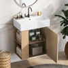 MAYEERTY 21.6 inch Modern Floating Bathroom Vanity with Ceramic Basin - Perfect for Small Bathrooms, Left side storage - 2 of 4
