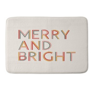 Rachel Merry and Bright Light Memory Foam Bath Rug White - Deny Designs - 1 of 3