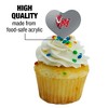 Marist College Secondary Logo Heart Love Cupcake Picks Toppers Decoration Set of 6 - 3 of 4