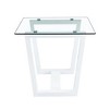 NicBex Dining Table Modern Dining Table with 0.4" Tempered Glass Top and MDF Trapezoid Bracket for Kitchen, Dining Room - 3 of 4