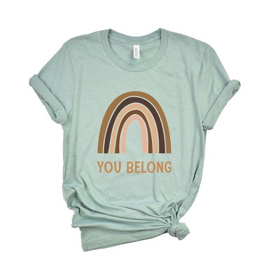 Simply Sage Market Women's You Belong Rainbow Short Sleeve Graphic Tee