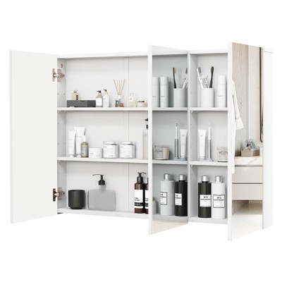 Costway 36" Wide Wall Mount Mirrored Bathroom Medicine Cabinet Organizer Mirror Door