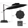 Crestlive Products 11.5FT Round Double Top Patio Offset Cantilever Umbrella With Base Set UV30+ Outdoor 360 Degree Rotation 7 Heights Adjustable - 3 of 4