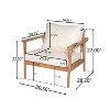 Christopher Knight Home Iris Mid-Century Modern Patio Acacia Wood Lounge Chair with Water-Resistant Cushion, Teak - 3 of 4