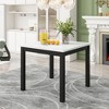 5 PCS Dining Set Counter Height Dining Table Set Bar Height Dining Set with 4 Velvet-Upholstered Chairs&Faux Marble Top Dining Table-ModernLuxe - 4 of 4