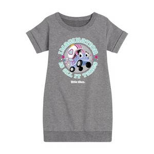 - Little Tikes - Imagination Is All It Takes Graphic Short Sleeve Fleece Dress - 1 of 4