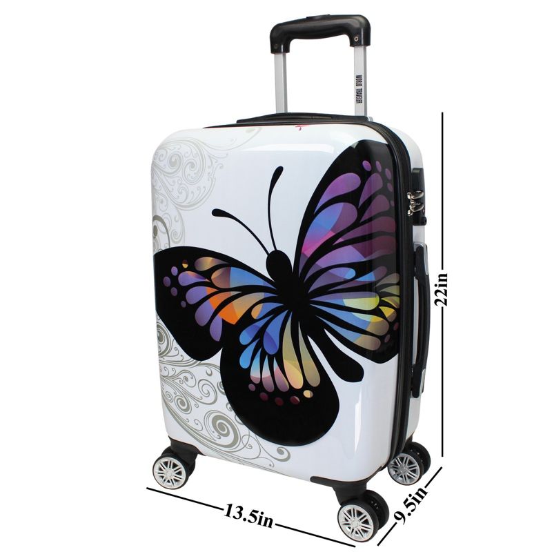 World Traveler Butterfly 20-Inch Carry-On Hardside Expandable Spinner Luggage, 4 of 6