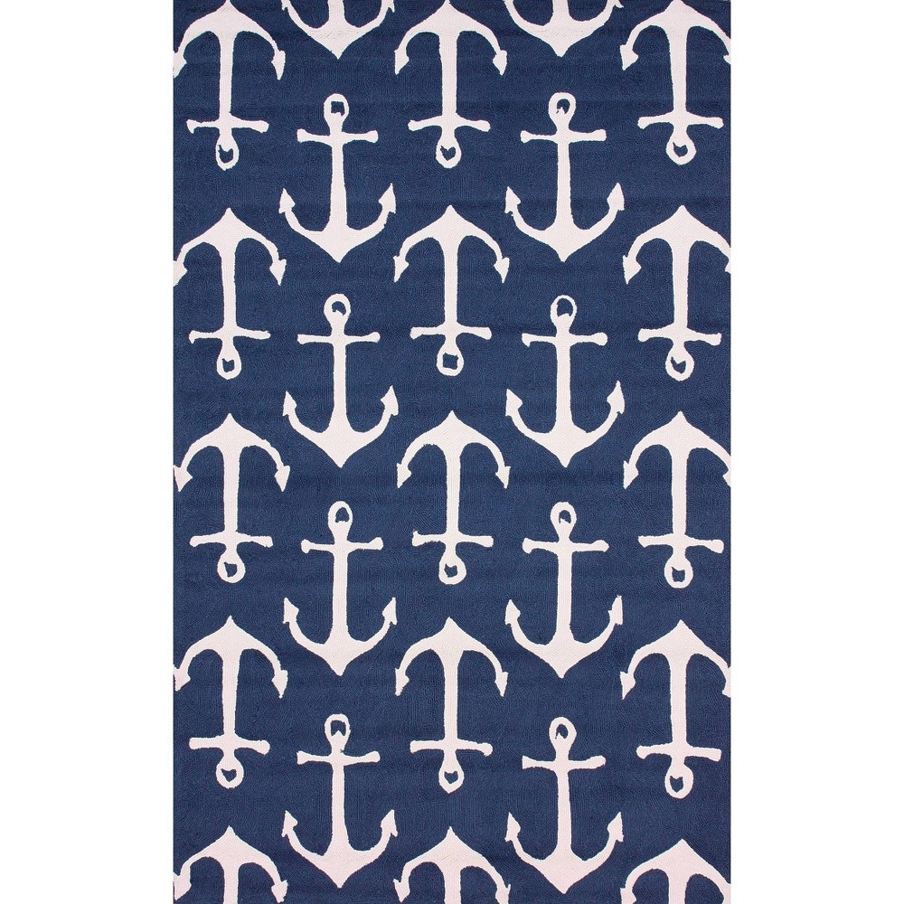 2'x3' Solid Hooked Area Rug Navy - nuLOOM