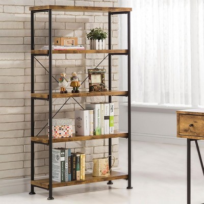 NicBex 4 Tiers Modular Bookcase Solid Wood Storage Unit Contemporary Home Decor Multi-Functional Display
