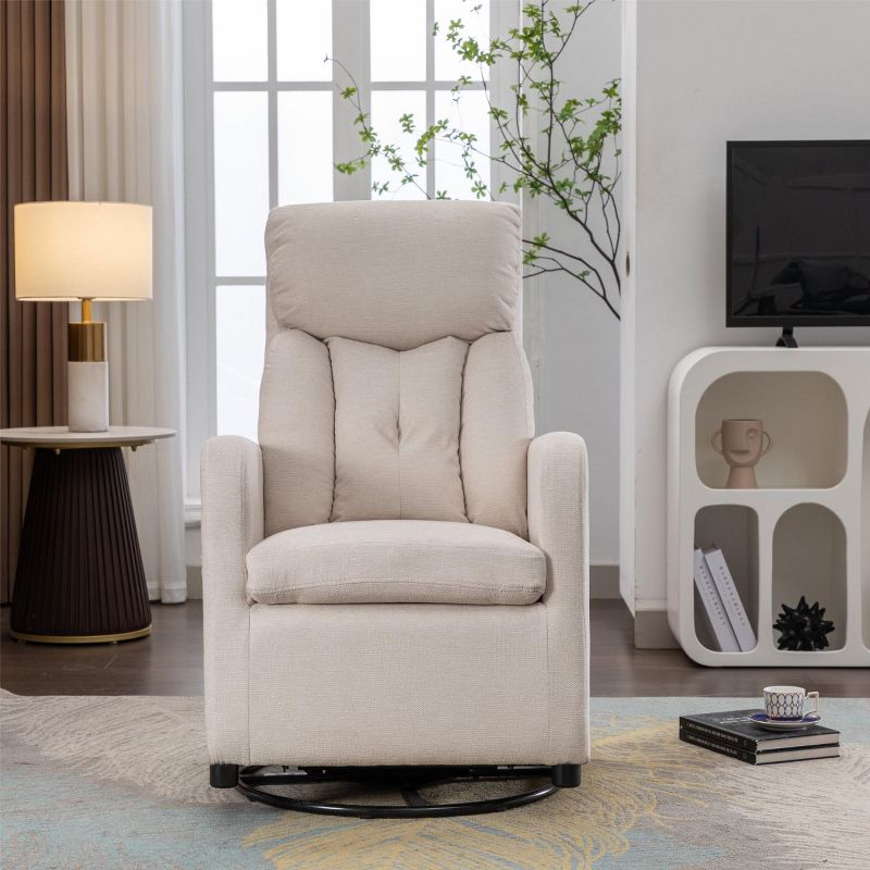 Joyee 360° Swivel Chair, Soft Fabric Upholstered Accent Armchair with Pocket, Indoor Furniture Sofa - Maison Boucle, 2 of 9