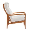 Gulches Modern Accent Armchair Solid Wood Frame Beige 25.80x36.60x41.30 inches for Living Room Bedroom Study Reading Nook - 2 of 4