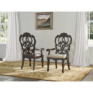 Royale - Arm Chair (Set of 2) - Dark Brown - 1 of 4