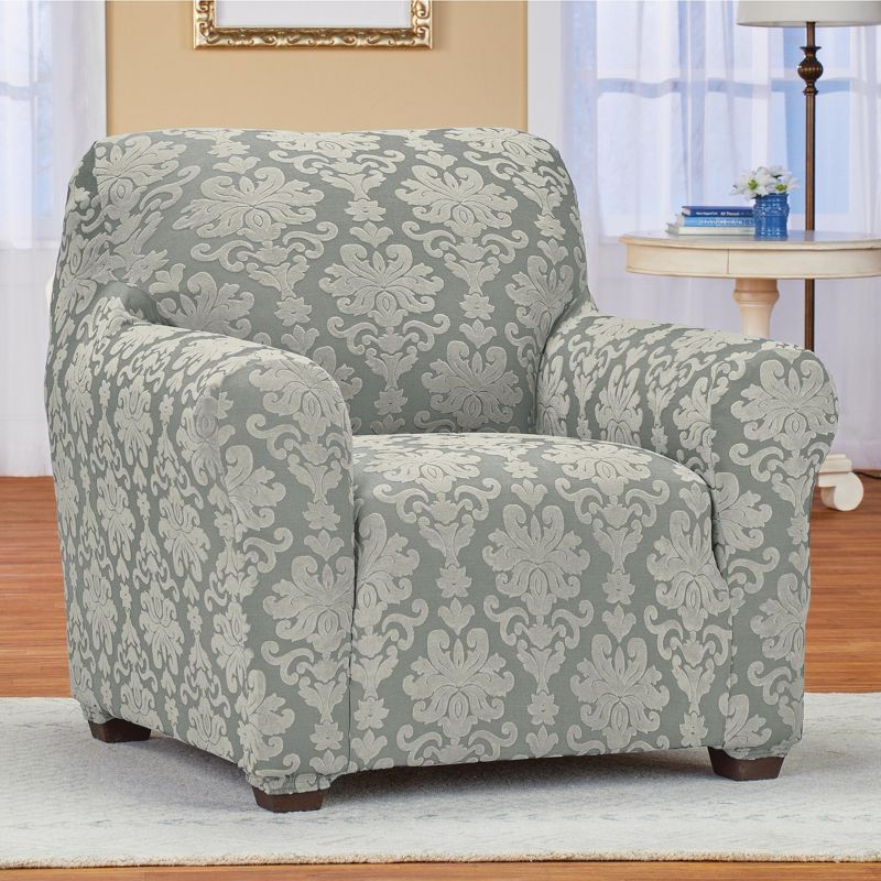 Collections Etc Jacquard Medallion Design Slipcover Furniture Protector, 2 of 5