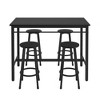 NicBex Dining Table Set for 4 Kitchen Table Rural Kitchen Table with 4 Bar Stools Metal Frame and MDF - 3 of 4