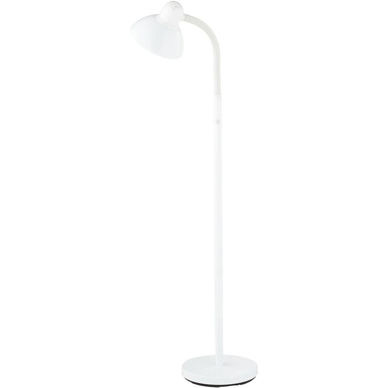360 Lighting Modern Floor Lamp Adjustable Gooseneck Arm 56" Tall White Metal for Living Room Reading Bedroom Office, 3 of 9