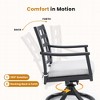 DOMETOUR Modern Patio 2Pcs Dining Chair Swivel Rockers with Textured Black Finish, Rocking-Rotating Motion, Lattice Design, Weather-Resistant - 3 of 4