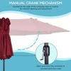 Kumasinova 15ft Large Patio Umbrella with Crank Handle,Double-Sided Outdoor Umbrella with Wind Vent,Beach Umbrella for Pool&Backyard,Red - 2 of 4