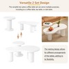 MDF Nesting Cloud Coffee Table Set of 2 with Round Side Table and Thick Legs for Living Room, Apartment, or Office - 4 of 4