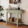 NicBex Elegant Corner-Curved Console Table for Entryway,Sofa Table with 2 Drawers & Bottom Shelf,Foyer Tables for Hallway,Study,Living Room - 2 of 4