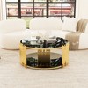 Round Stainless Steel & Tempered Glass Circular Coffee Table for Living Room and Lounge - 3 of 4