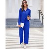 Women Two Piece Casual Outfits Y2K Loungewear Pleated Wide Leg Pants Long Sleeve Button Down Shirt Streetwear Set - 2 of 4