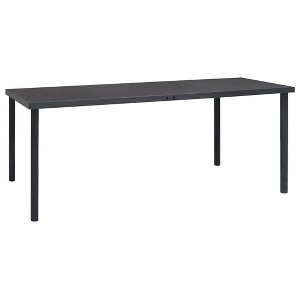 vidaXL Outdoor Dining Table Anthracite Glass, Powder-Coated Steel Large - 1 of 4