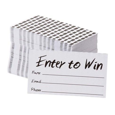 Lotteries Prize Game 3.5 x 2 Set of 50 Kraft Tan Enter to Win for Contests Collect Name Address Phone Email Drawings 321Done Entry Form Cards Raffle Ticket Raffles 