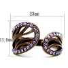 Slickblue Coffee Gold Stainless Steel Ring with Synthetic Tanzanite Crystal for Women, Sizes 5-10 - 2 of 4