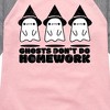 Girls' - Instant Message - Ghosts Dont Do Homework Shirt Tail Raglan Graphic T-shirt - 2 of 4