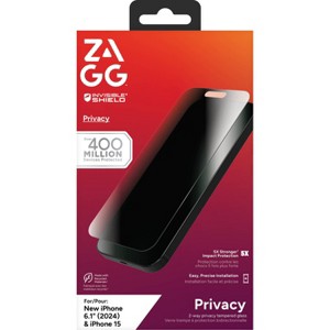 ZAGG Apple iPhone 16/iPhone 15 Glass Elite Privacy Screen Protector - 1 of 4