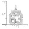 Black Bow Jewelry 14k White Gold, Jersey Collection, Small Number 63 Pendant - 4 of 4