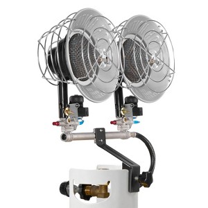 VEVOR Propane Tank Top Heater, 30000 BTU Rapid Heating 180-Degree Infrared Radiant Tank Top Gas Heater, 3 Heat Settings,  Silver - 1 of 4