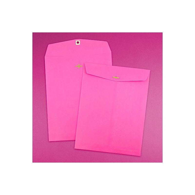 JAM Paper Open End Clasp #13 Catalog Envelope 10" x 13" Fuchsia Pink 100/Box (900909026), 4 of 5