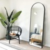 Spassway 21" x 64" Black Arched Wall Floor Full Length Mirror Metal Frame Standing or Leaning Full Body Mirrors for Living Room Bedroom and Entryway - 2 of 4