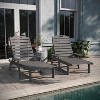 Emma and Oliver Set of 2 Poly Resin Adjustable Adirondack Lounger with Swivel Cup Holder for Indoor/Outdoor Use - 2 of 4