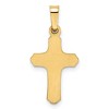 Black Bow Jewelry 14k Yellow or White Gold Hollow Flanched Cross Pendant, 11 x 24mm - 3 of 4