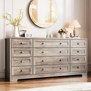 63" 12-Drawer Multifunctional Dresser - TV Stand for 65" TVs + Storage for Bedroom & Living Room - 1 of 4