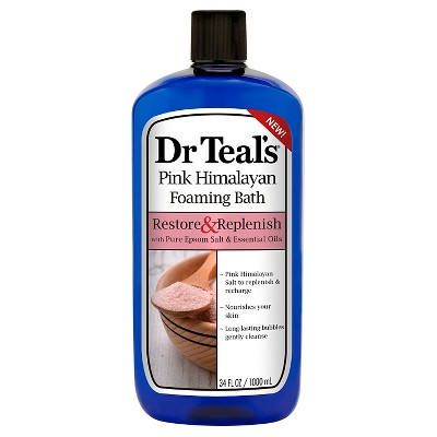 Dr Teal's Pure Epsom Salt & Essential Oils Restore & Replenish Pink Himalayan Foaming Bath - 34 fl oz