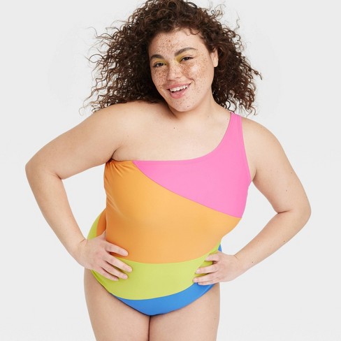 488px x 488px - Pride Adult One Piece Colorblock Swimsuit - 4x : Target