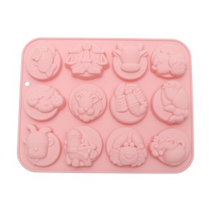 Unique Bargains Candy Making Moulds 12-Cavity Zodiac Signs Candy Mould Set Hand Wash 8.43"x6.65"x0.83" 1 Pc - 1 of 4