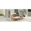 Okak 16" Boho Outdoor Accent Chair Acacia Club Chair with Woven Back,Set of 1/2,Patio Lounge Armchair for Porch,Garden,Backyard,400lbs Max - 4 of 4
