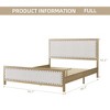 Vintage Wood Grain Metal Platform Bed Frame with Linen Headboard and Footboard - 2 of 4
